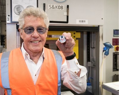 To celebrate the launch of a new range of collectable coins celebrating iconic British band, The Who, co-founder and lead singer of The Who Roger Daltrey visited The Royal Mint to strike one of the very first coins.