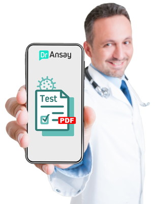 Doctor shows phone with COVID-test stock-photo edited by Can Ansay CEO